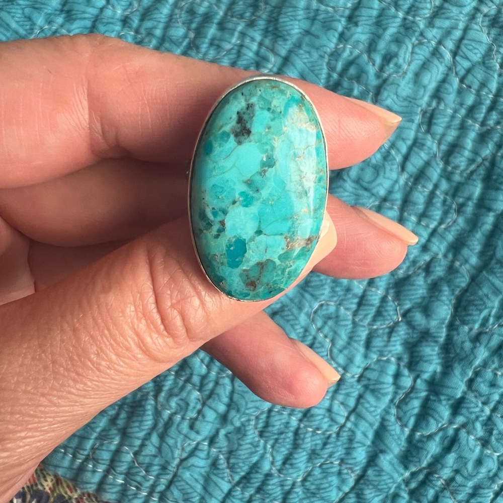 925 Turquoise ring - Picture 3 of 9